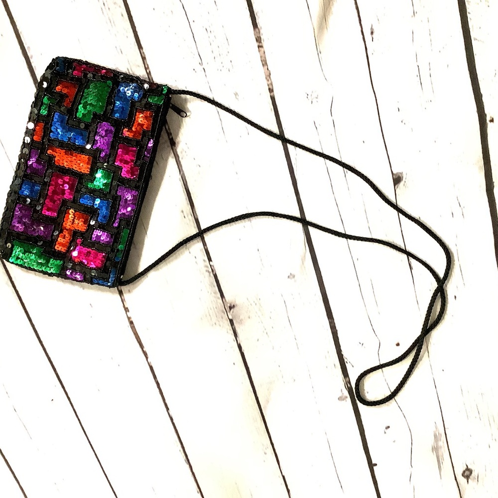 Retro Sequin Crossbody Purse